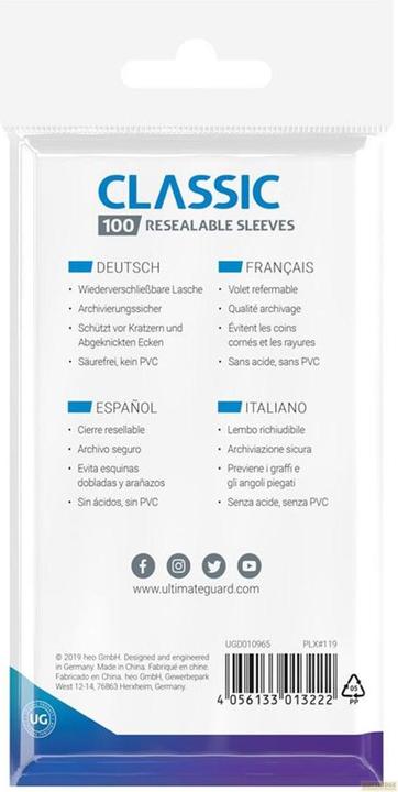 Produktbild Ultimate Guard Classic Resealable Sleeves