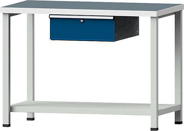 Actual product image Anke Compact workbench, WxD 1140 x 650 mm, 1 drawer, stationary, universal worktop. (114 cm, 65 cm)