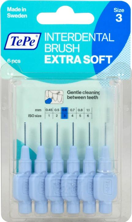 Actual product image TePe Interdental Brush 0.60mm x-soft blau (6 x, 0.60 mm)