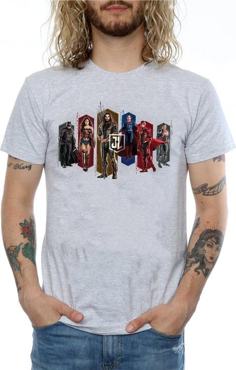 Image du produit - T-shirt JUSTICE LEAGUE MOVIE TEAM HEXAGONS - Homme (S)