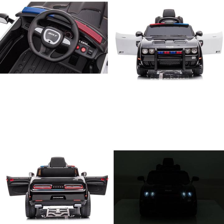Immagine prodotto Es-toys Veicolo per bambini - Auto elettrica "Dodge Challenger Police" con licenza - Batteria 12V7A,2 (12 V)