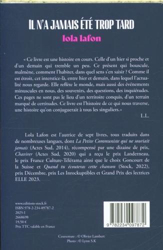 Produktbild Stock Il n'a jamais été trop tard (Französisch, Lola Lafon, 2025)