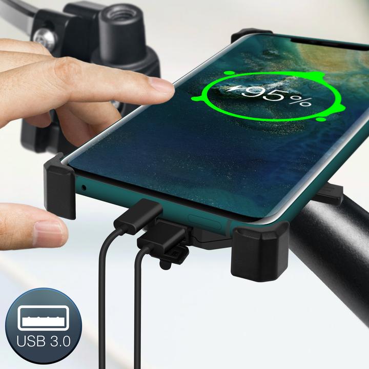 Produktbild Avizar Motorradhalterung mit QI 15W Wireless Charger