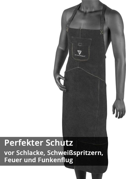 Produktbild Stahlwerk Schweisserschürze Schwarz Aus Hochwertigem Spaltleder (XL)