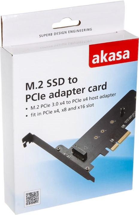 Actual product image Akasa M.2 to PCIe adapter card