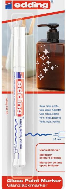 Image du produit Edding 751 - Marqueur vernis brillant (Blanc, 2 mm, 1 x)