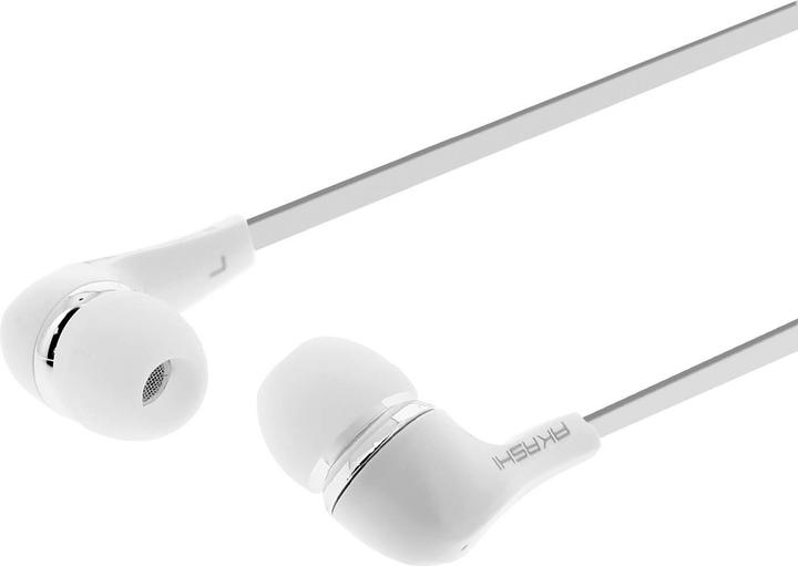 Image du produit Akashi Ecouteurs Intra-Auriculaires +Micro Blanc (Filaire)