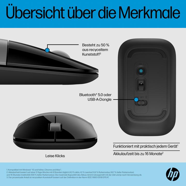 Image du produit HP Souris sans fil Z3700 Dual Silver EURO (P) (Sans fil)