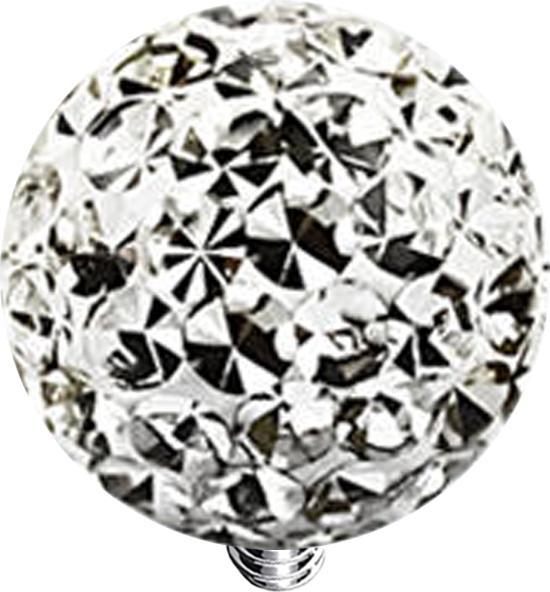 Produktbild Star Piercing Dermal Anchor Kristall Kugel silber Epoxy Schutzschicht (ohne Messing, Titan G23)