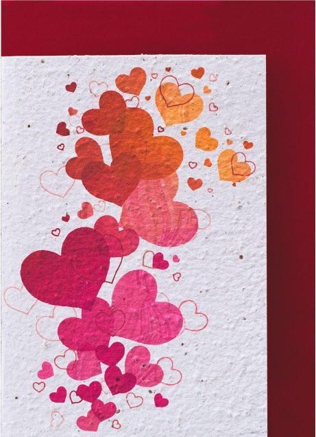 Actual product image Hervorragend Growing Paper Karte Fliegende Herzen (1 pcs.)