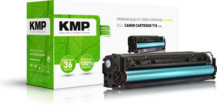Actual product image KMP C-T19 toner compatible with Canon 718 BK (FC)