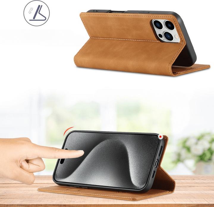 Actual product image LC.Imeeke iPhone 16 Pro - Flip Case Vintage (Apple iPhone 16 Pro)