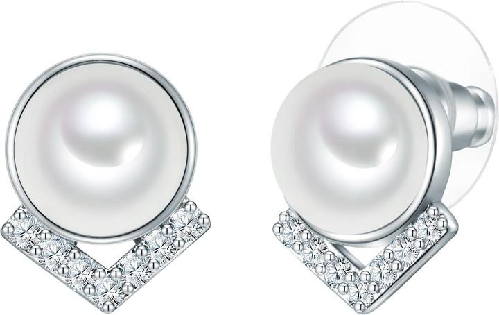 Actual product image Lulu & Jane Brass zirconia shell pearl silver - 33048 (Brass)