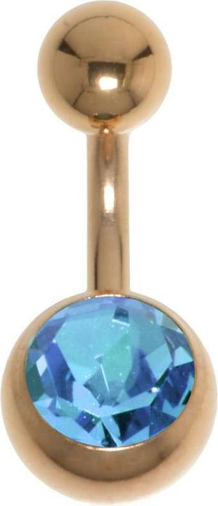 Bijouteria Bauchpiercing (PVD Beschichtung (goldfarbig), Chirurgenstahl 316L, Premium Kristall)