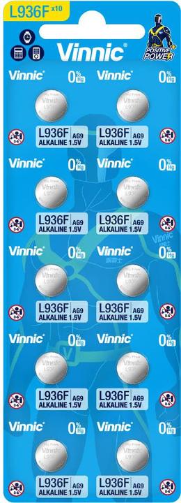 Actual product image Vinnic Positive Power (10 pcs., AG9/LR45/LR936/394, 66 mAh)