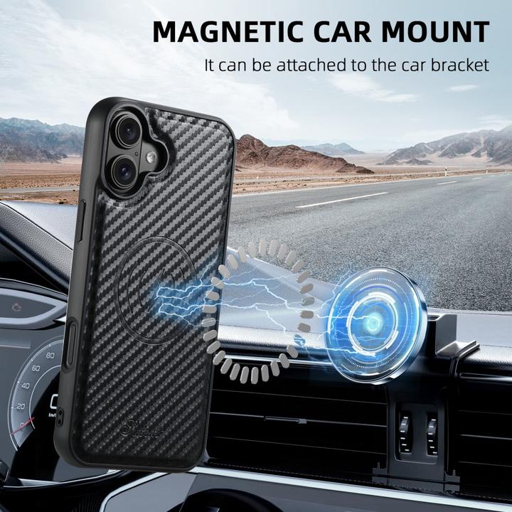 Image du produit Ueli Express Étui magnétique en carbone avec porte-cartes amovible (Apple iPhone 16)