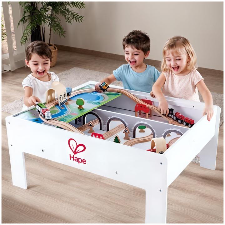Actual product image Hape Table with storage space for Railway series