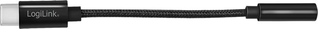 Produktbild LogiLink Cable USB-C to 3.5mm 0,13m Black (USB Typ C, USB Typ C)