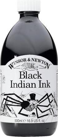 Winsor & Newton Ink Drawing Ink Black Indian (Inkwell, Black)