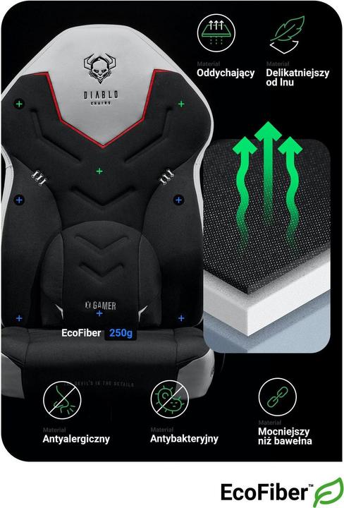 Actual product image Diablo Gaming Chair X-Gamer 2.0 Gaming Chair Normal Snow White, White