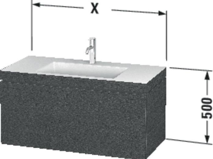 Produktbild Duravit Waschtischunterbau L-CUBE m WT Vero Air 500x800x480mm o HL we hgl