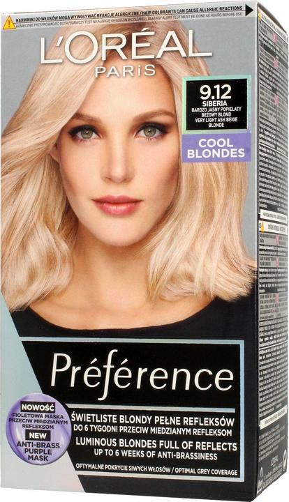 Image du produit L'Oréal Paris L'Oreal Professionnel Preference Hair dye 9.12 Siberia - Very light Ashen brownish yellow For li (9.12 Siberia - Very light Ashen brownish yellow)