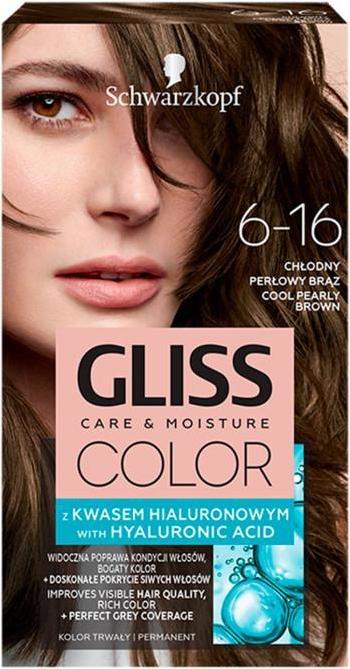 Actual product image Schwarzkopf Gliss Color Hair Dye 6-16 Cool Pearl Brown (6-16 Cool Pearl Brown)