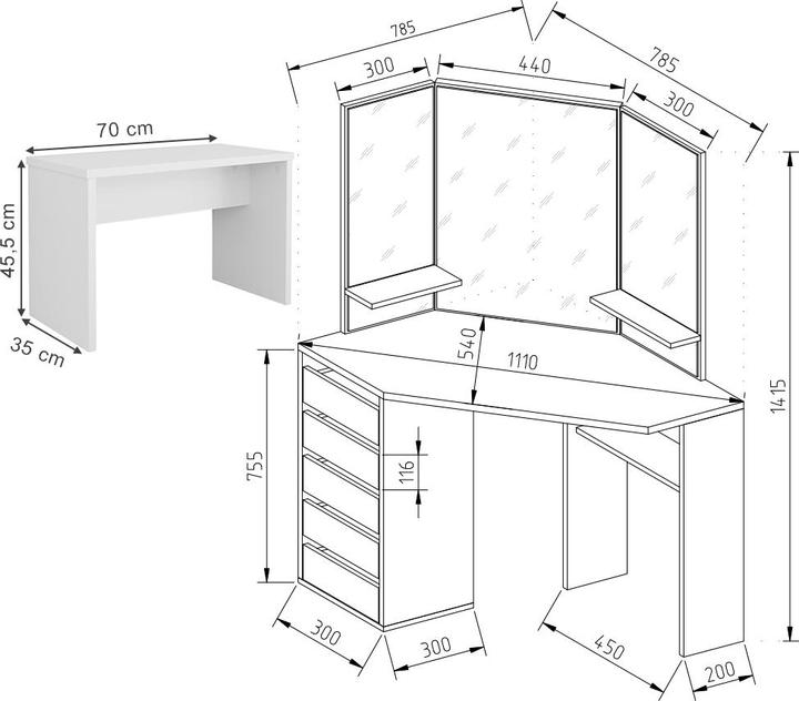 Actual product image Vicco Arielle (54 x 54 x 141.5 cm)