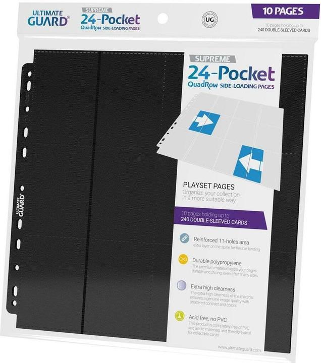 Image du produit Ultimate Guard Pochettes pour classeurs 24-Pocket QuadRow Pages Noir 10 pcs.