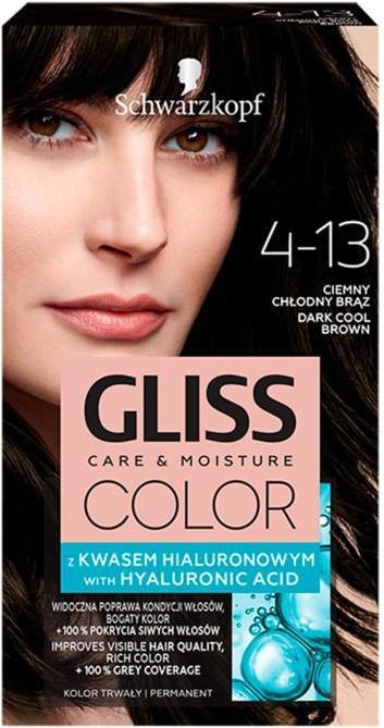 Schwarzkopf Gliss Color Hair Dye 4-13 Dark Cool Brown (4-13 Dark Cool Brown)