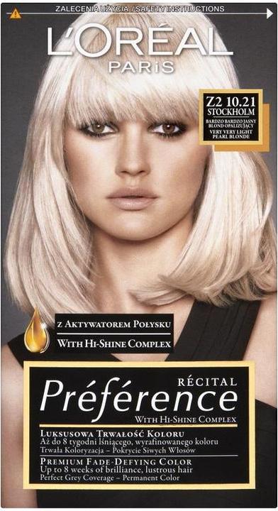 Image du produit L'Oréal Paris L'Oréal Preference hair dye Z2 10.21 Stockholm (Z2 10.21 Stockholm)