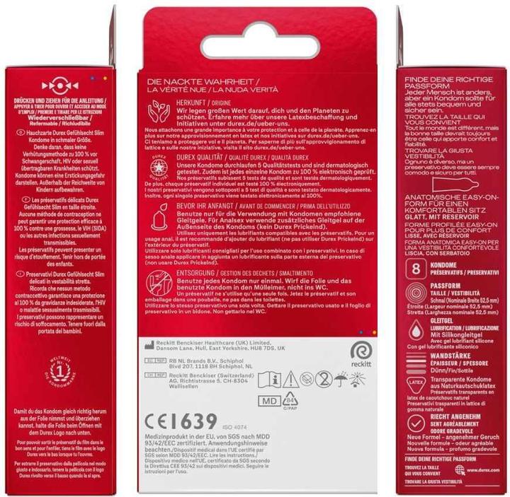 Valori nutrizionali e ingredienti Durex Cool Slim Fit (8 pz.)