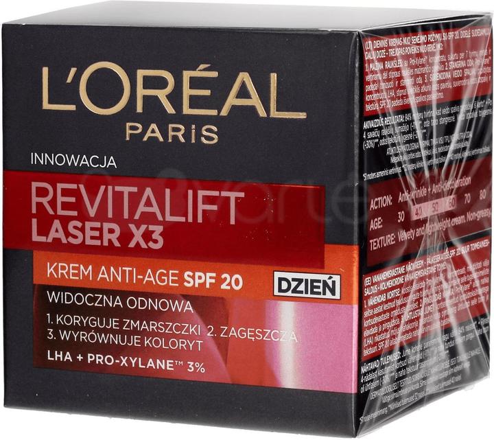 Actual product image L'Oréal Paris L'Oréal Revitalift laser day face cream SPF20 50ml (50 ml, Day cream, SPF 20)