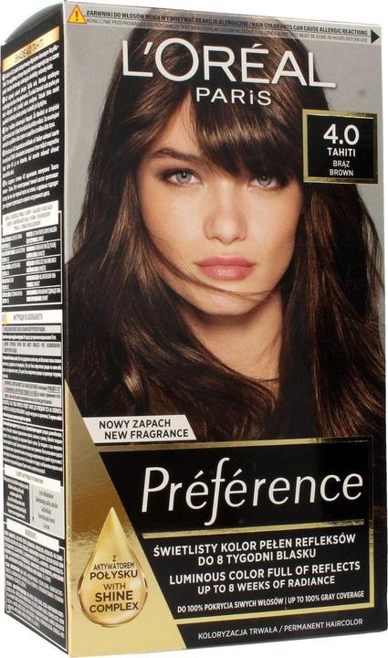 Produktbild L'Oréal Paris L'Oréal Preference Hair Dye 4.0 Tahiti Brown (4.0 Tahiti Brąz)