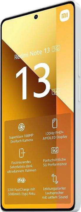Actual product image Xiaomi Redmi Note 13 5G (256 GB, Arctic White, 6.67", Hybrid Dual SIM, 108 Mpx, 5G)