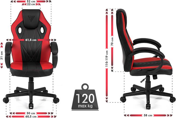 Actual product image Sense Gaming chair Sense7 Prism Gaming Chair, Black-red