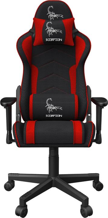 Actual product image Gembird Gaming chair SCORPION juodas/red mesh