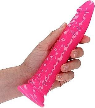 Actual product image RealRock Slim Realistic Dildo with Suction Cup - Glow in the Dark - 8" / 20 cm