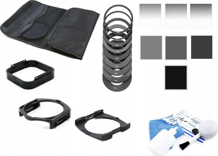 Produktbild Massa Mass filter COKIN 25in1 set ND gray filters + case + 2x handle + cover + cleaning set (49 mm, ND- / Grauverlauffilter, 2 mm)