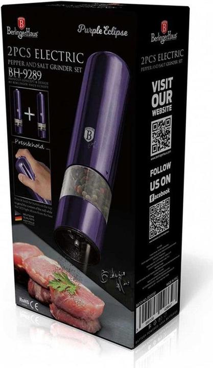 Actual product image BerlingerHaus Electric Mill Kit Berlinger House Bh-9289 Purple (Salt, Pepper)