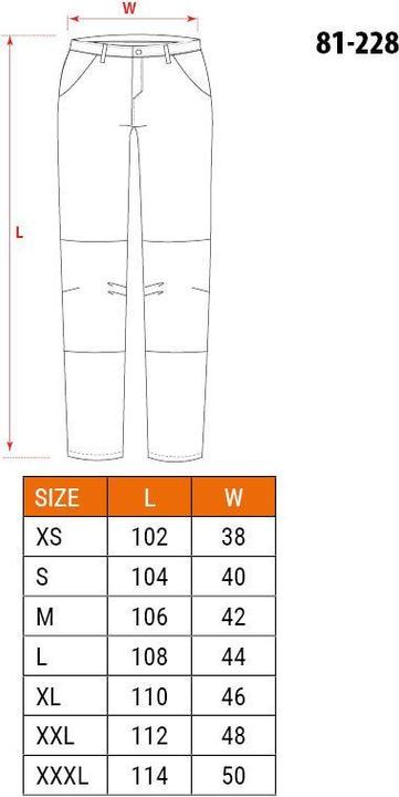 Nährwerte und Zutaten Neo DENIM-Arbeitshose verstärkte Knie Grösse XS (XS)