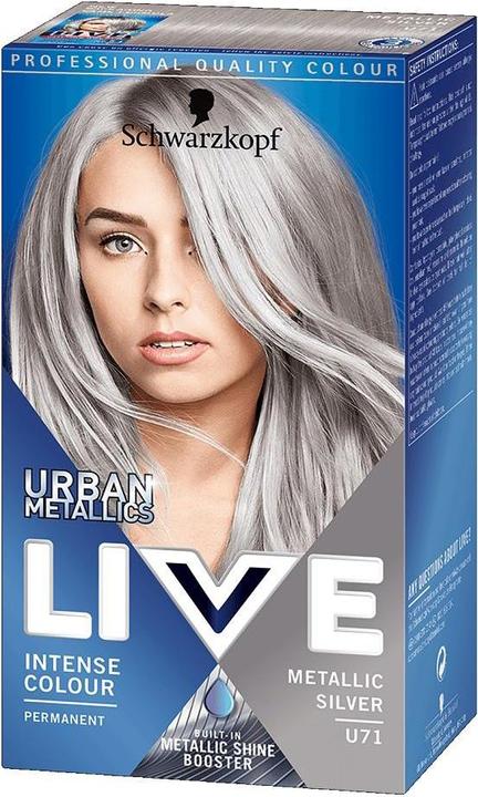 Actual product image Schwarzkopf Live Urban Metallic Hair Dye U71 Metallic Silver (U71 metallic silver)