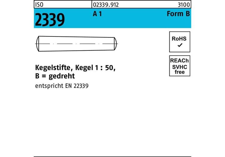 Produktbild Kegelstift ISO 2339 gedreht 6 x 26 A 1 Kegel 1:50 ISO 2339