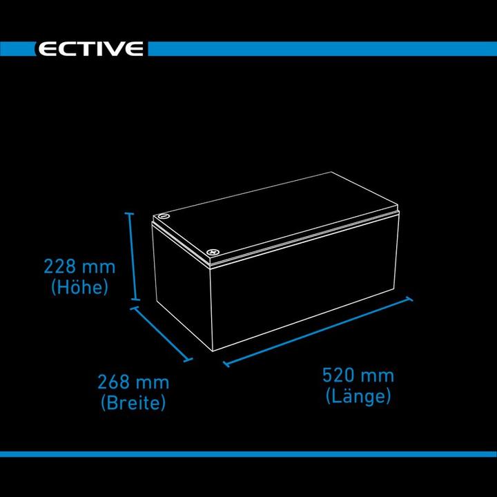Immagine prodotto Ective 12V 250Ah LiFePo4 Batteria solare Batteria al litio BMS Camper LFP BT Batteria di alimentazione (12 V, 250 Ah)
