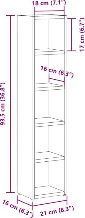 Nährwerte und Zutaten VidaXL CD-Regale 2 Stk. -Optik