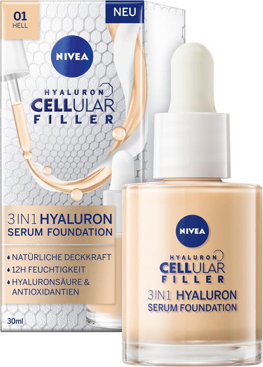 Actual product image NIVEA Hyaluron Cellular Filler 3in1 Serum Foundation light (30ml) (01 Bright)