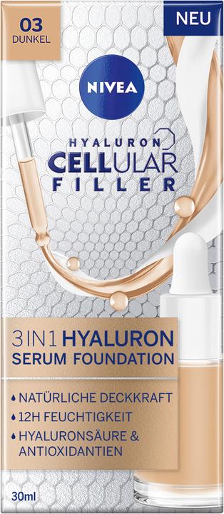 Actual product image NIVEA Hyaluron Cellular Filler 3in1 Serum Foundation Dark (30ml) (03 Dark)
