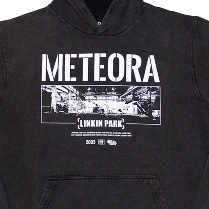 Actual product image Linkin Park Unisex Adult Meteora Wall Art Stone Wash Pull Over Hoodie (XXL)