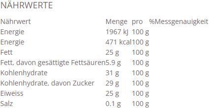 Valeurs nutritives et ingrédients Roobar Barre protéinée Choco Chip Vanilla (10x60g) (Choc Chip & Vanilla, 10 pcs, 600 g)