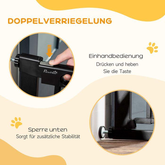 Immagine prodotto Swisshandel24 Cancelletto per animali domestici cancelletto per cani, regolabile da 75 cm a 103 cm, nero